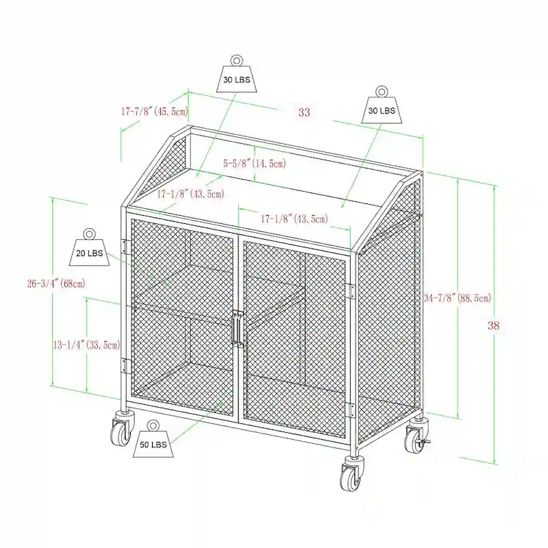 Middlebrook Pierpont Industrial Mesh Bar Cabinet