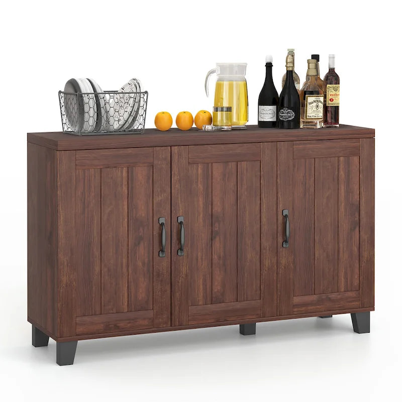 Costway 3-Door Buffet Sideboard Storage Credenza Cabinet Console