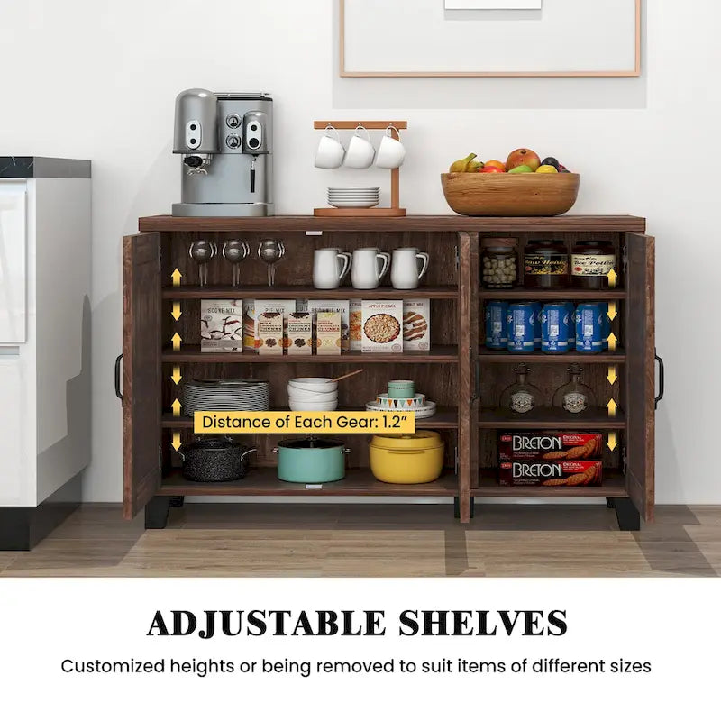 Costway 3-Door Buffet Sideboard Storage Credenza Cabinet Console
