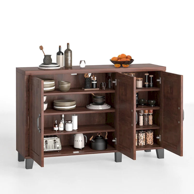 Costway 3-Door Buffet Sideboard Storage Credenza Cabinet Console