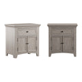 Varenna 1-Drawer Wood Cupboard Nightstand with Charging Station