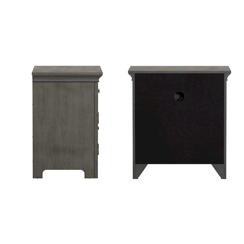 Varenna 1-Drawer Wood Cupboard Nightstand with Charging Station