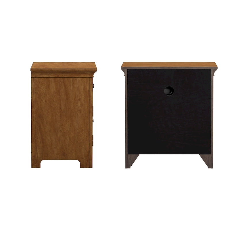 Varenna 1-Drawer Wood Cupboard Nightstand with Charging Station