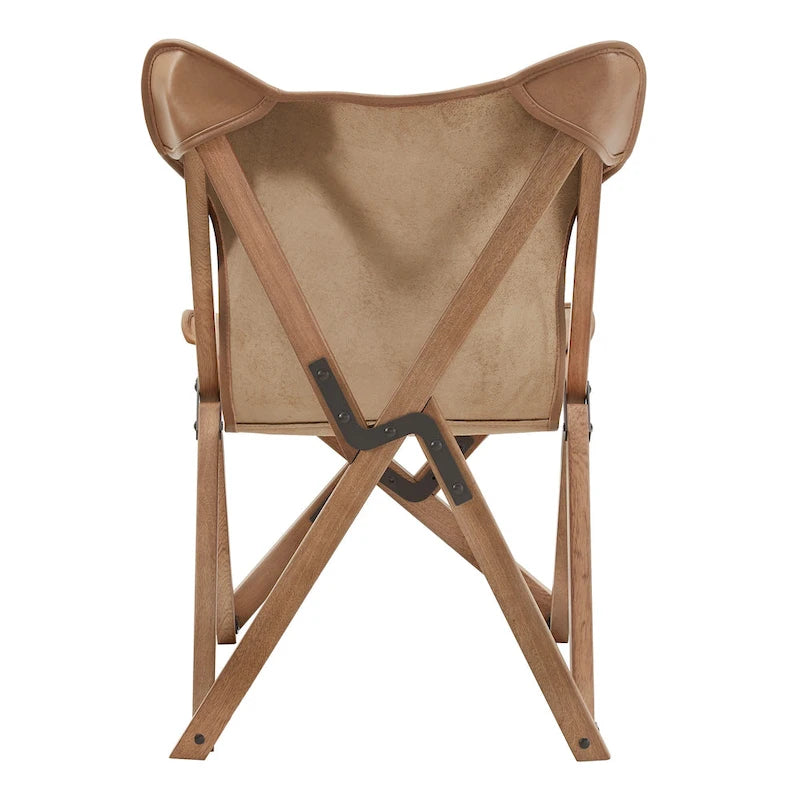 Cantu Genuine Top Grain Leather Tripolina Sling Chair by iNSPIRE Q Modern