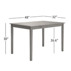 Mesa de Jantar Retangular de Madeira de 48 Polegadas