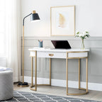Leick Home Contemporary Oval Metal Leg Desk