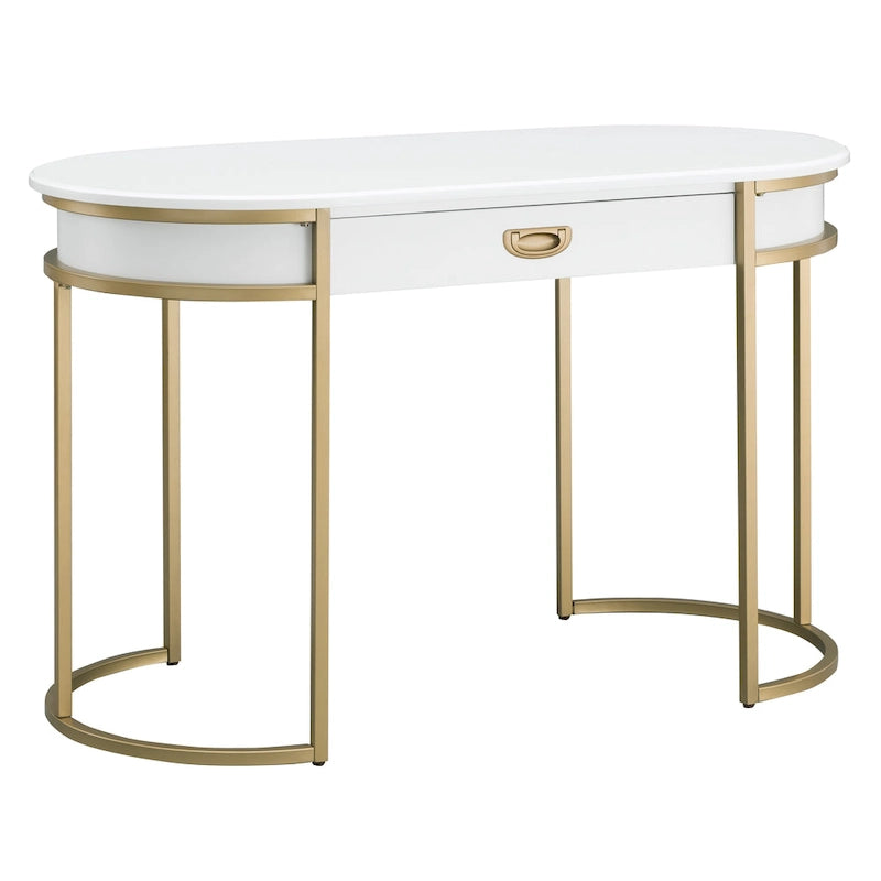 Leick Home Contemporary Oval Metal Leg Desk