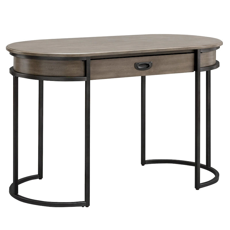 Leick Home Contemporary Oval Metal Leg Desk