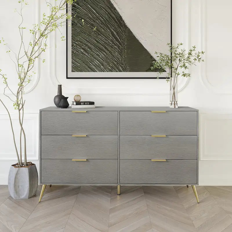 CraftPorch Contemporary 6-Drawers Wooden Dresser