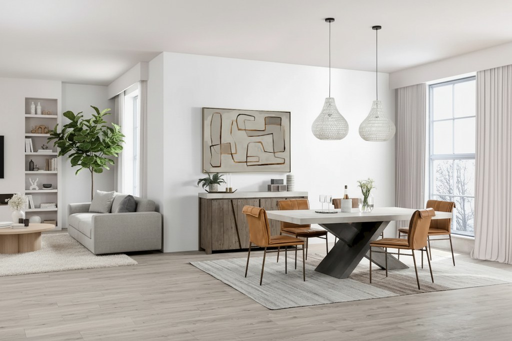Conjunto de Mesa de Jantar de Madeira Recuperada de 84 Polegadas
