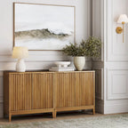 Aparador Moderno, Armário de Cozinha com Portas Caneladas
