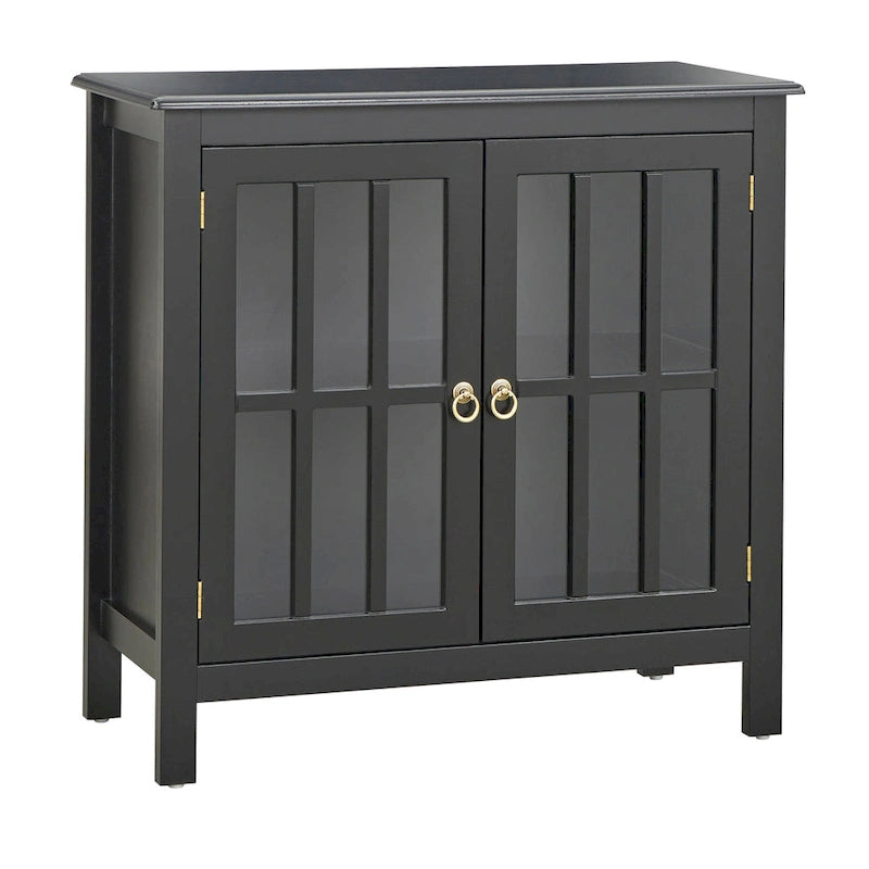 Simple Living Portland 2-Door Glass Cabinet