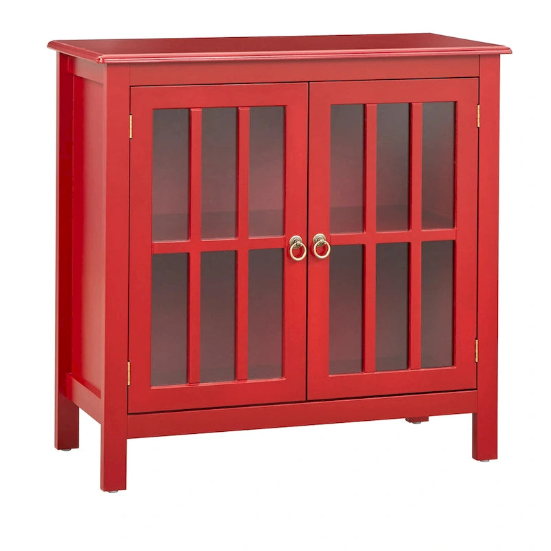 Simple Living Portland 2-Door Glass Cabinet