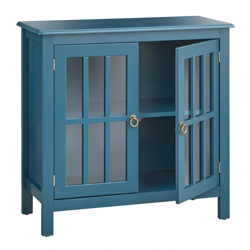 Simple Living Portland 2-Door Glass Cabinet