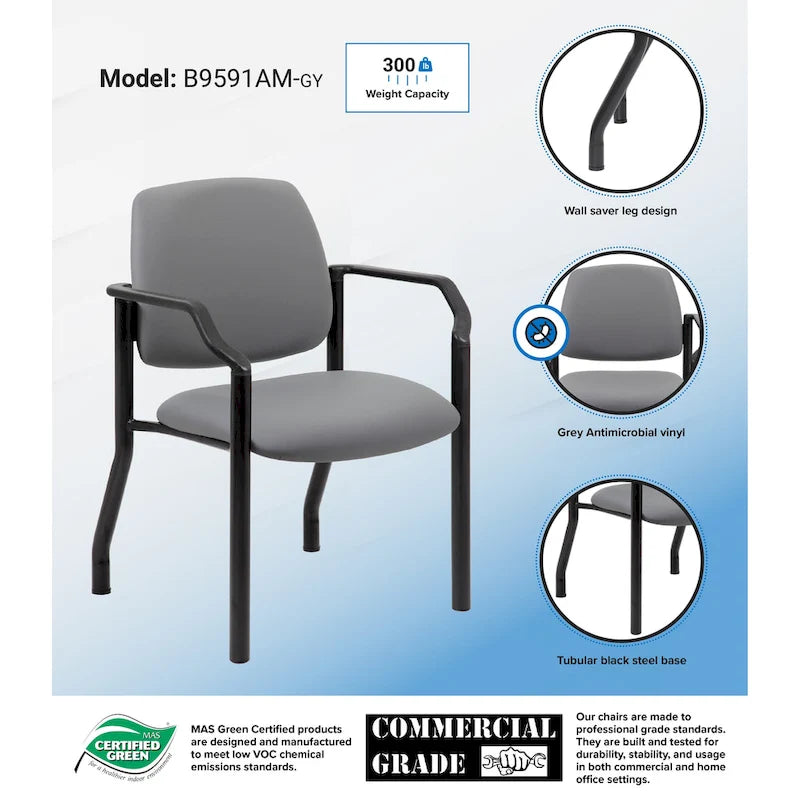 Boss Office Products Big and Tall Antimicrobial Guest Chair