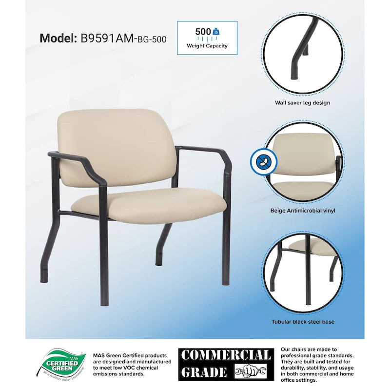 Boss Office Products Big and Tall Antimicrobial Guest Chair