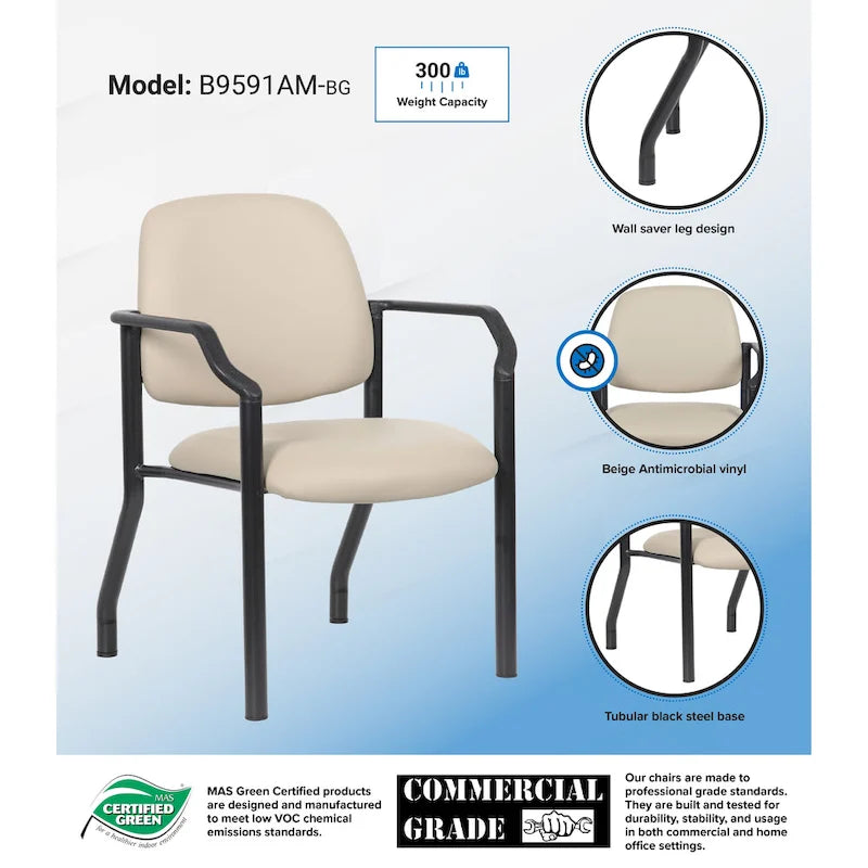 Boss Office Products Big and Tall Antimicrobial Guest Chair