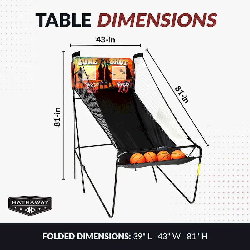 Hathaway Sure Shot 81-in Dual Basketball Arcade Game with LED Scoring