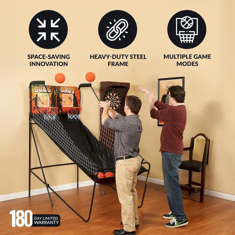 Hathaway Sure Shot 81-in Dual Basketball Arcade Game with LED Scoring