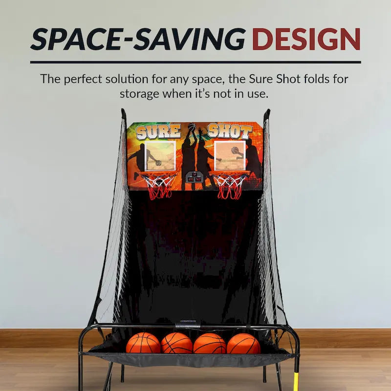 Hathaway Sure Shot 81-in Dual Basketball Arcade Game with LED Scoring