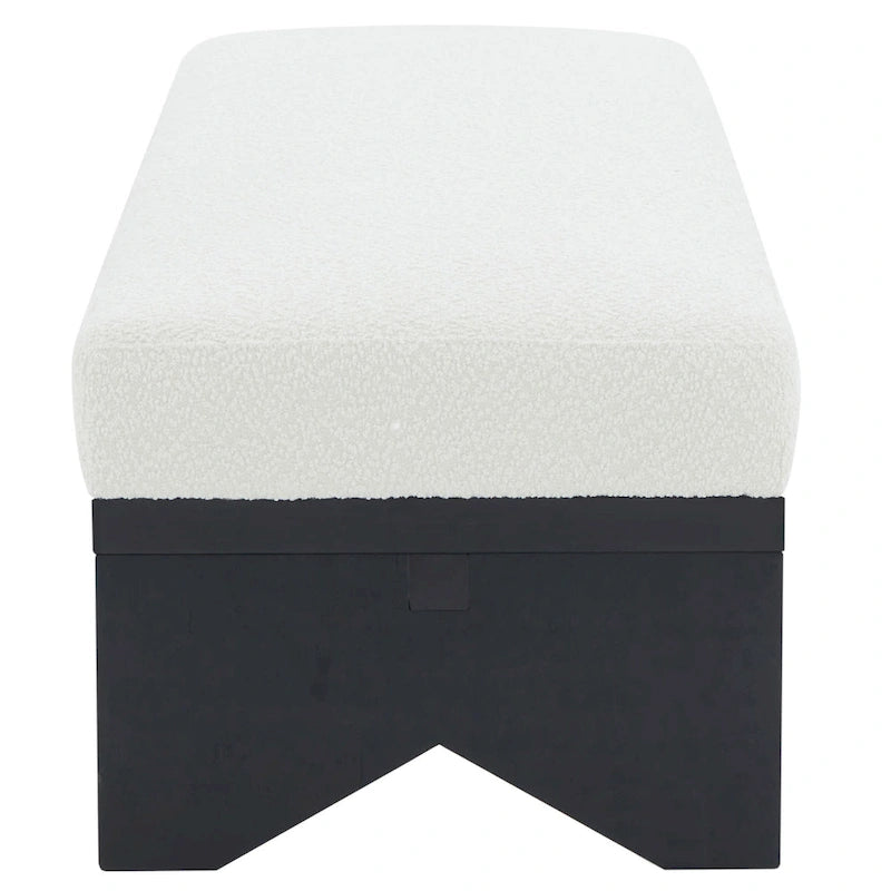 SAFAVIEH Couture Boris Mid-Century Modern Bench - 62.4 In. W x 19.7 In. D x 16.5 In. H - 62Wx20Dx17H