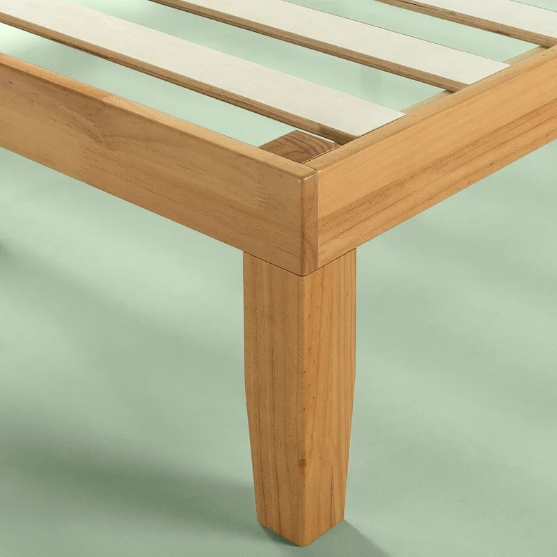 Priage by Zinus 14-inch Natural Solid Wood Platform Bed