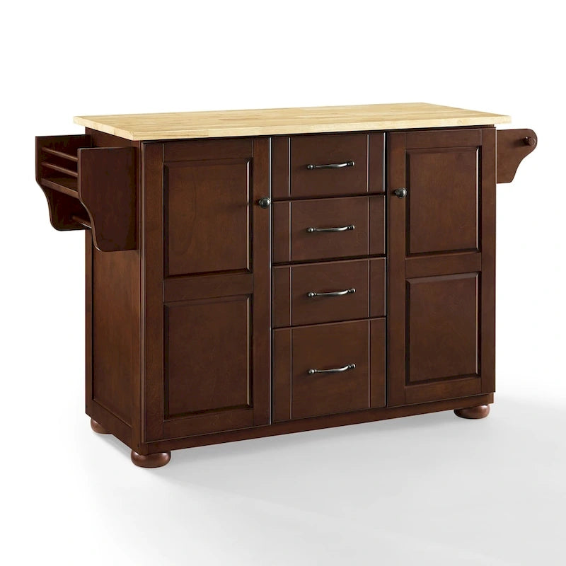 Crosley Eleanor Natural Wood Top Kitchen Island - 18d x 51.5w x 35.25h