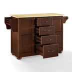 Ilha de Cozinha com Tampo de Madeira Natural