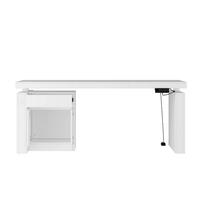 70.9W Dining Table White Adjustable Workstation Modern Office Desk