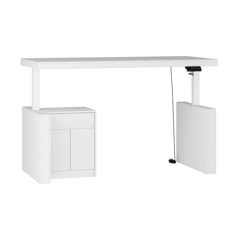 70.9W Dining Table White Adjustable Workstation Modern Office Desk
