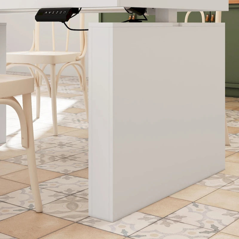 70.9W Dining Table White Adjustable Workstation Modern Office Desk