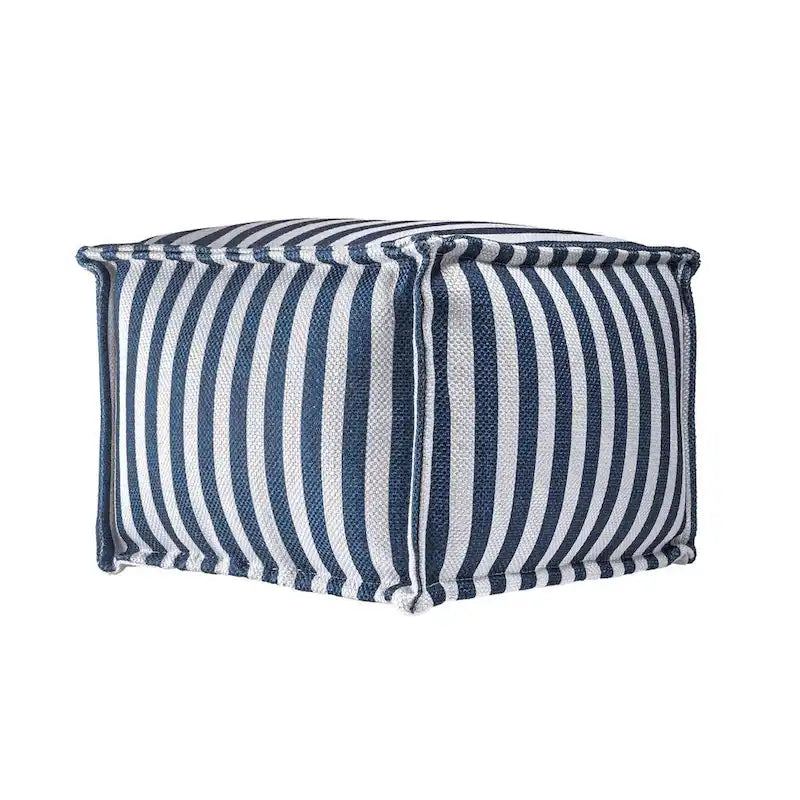 Nuloom Porto Printed Striped Indoor/Outdoor Ottoman Pouf