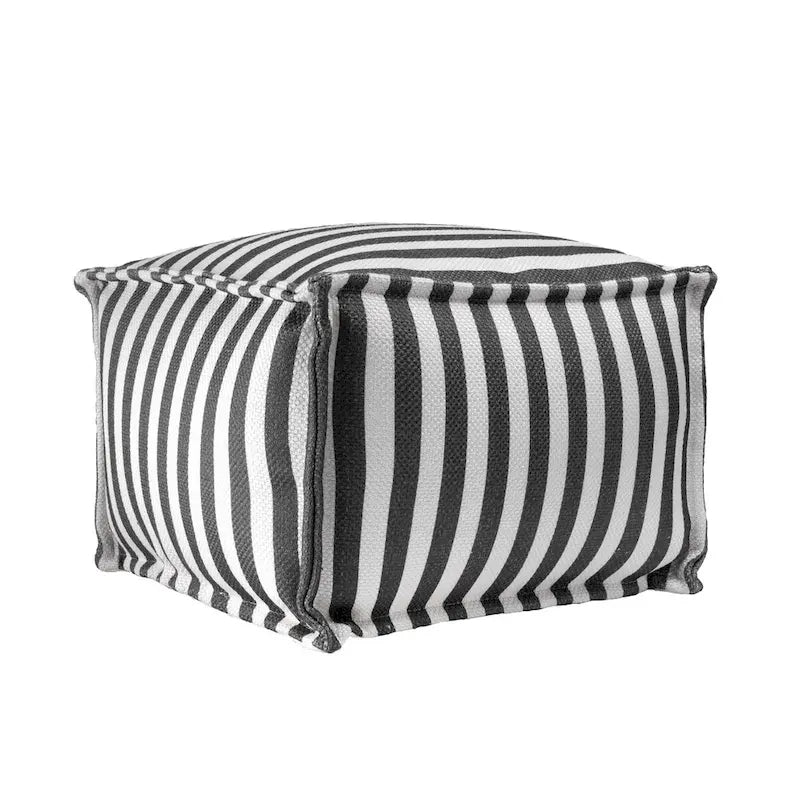 Nuloom Porto Printed Striped Indoor/Outdoor Ottoman Pouf