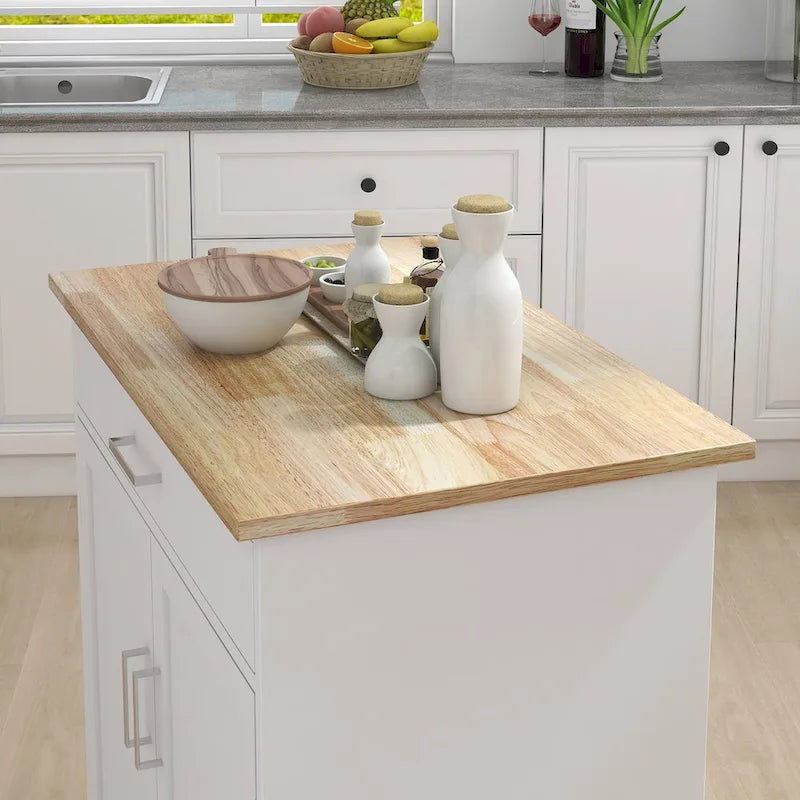 Kitchen island rolling trolley cart with Adjustable Shelves