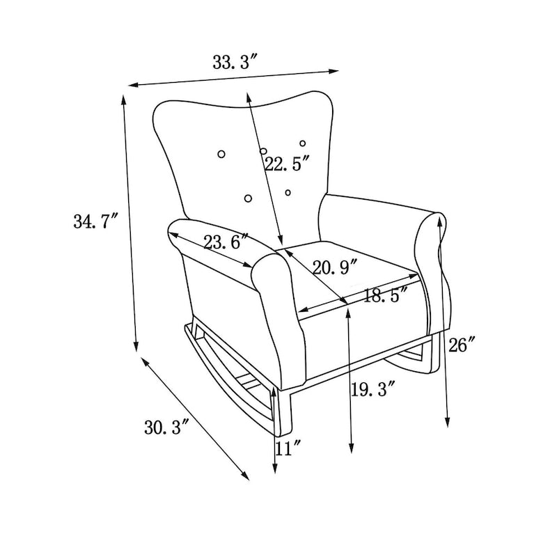 Velvet Rocking Chair