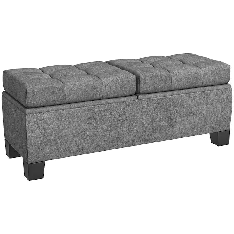 Upholstered Storage Bench with Safety Hinges for Living Room,Entryway,Bedroom