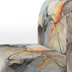 Cadeira de Apoio Estofada em Aguarela Abstrata Cinzenta