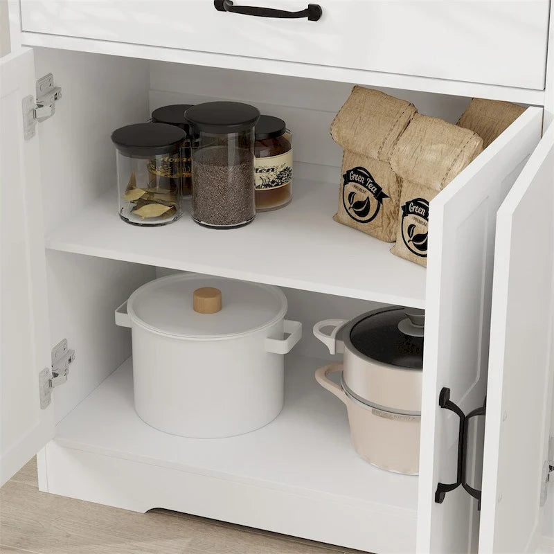 Farmhouse Buffet Cabinet Storage Sideboard with 2 Drawers and 4 Doors