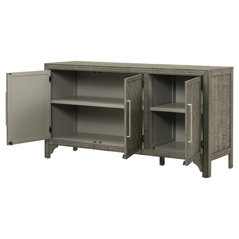Storage Cabinet Sideboard with 3-door and Adjustable Shelves