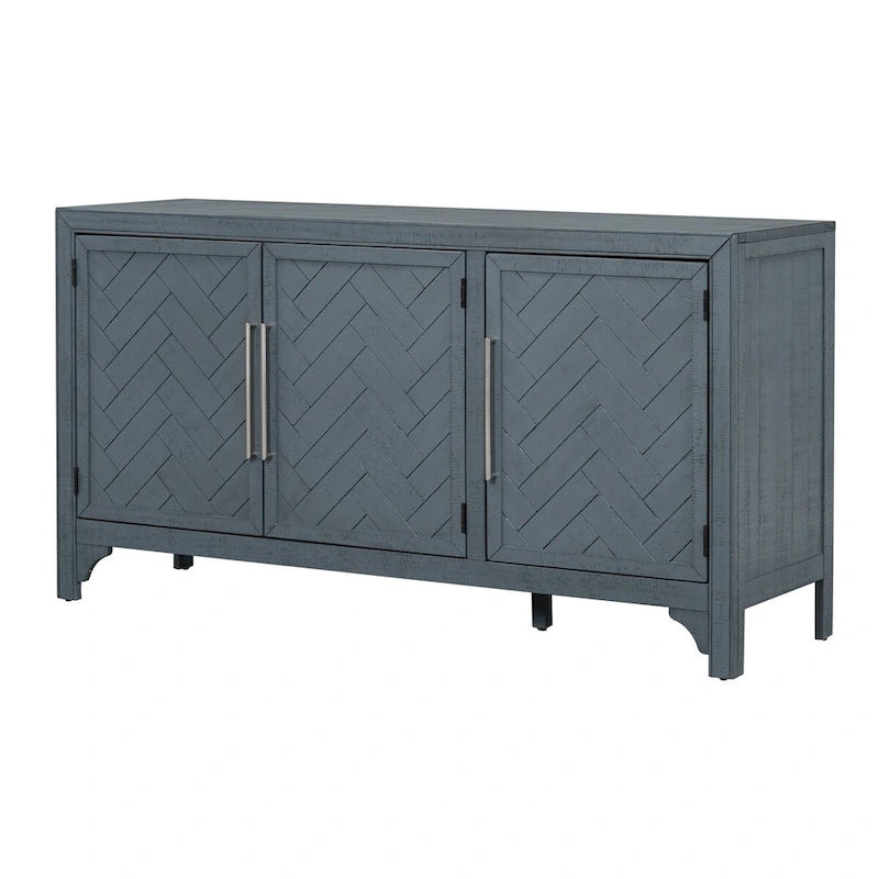 Storage Cabinet Sideboard with 3-door and Adjustable Shelves