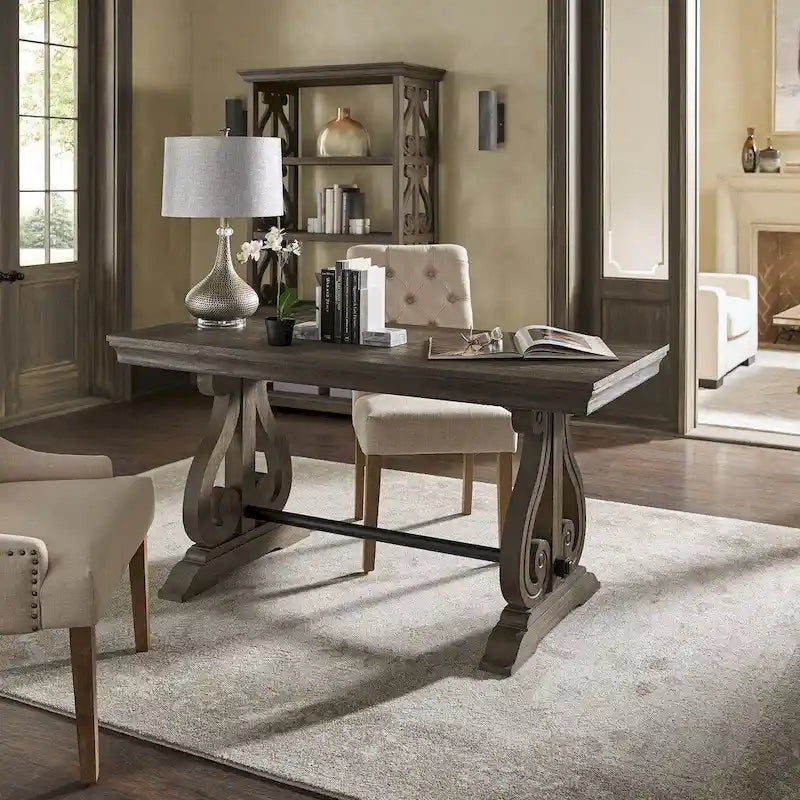 Gannon Wire Brushed Wood Oak Finish 1-Drawer Writing Desk by iNSPIRE Q Artisan