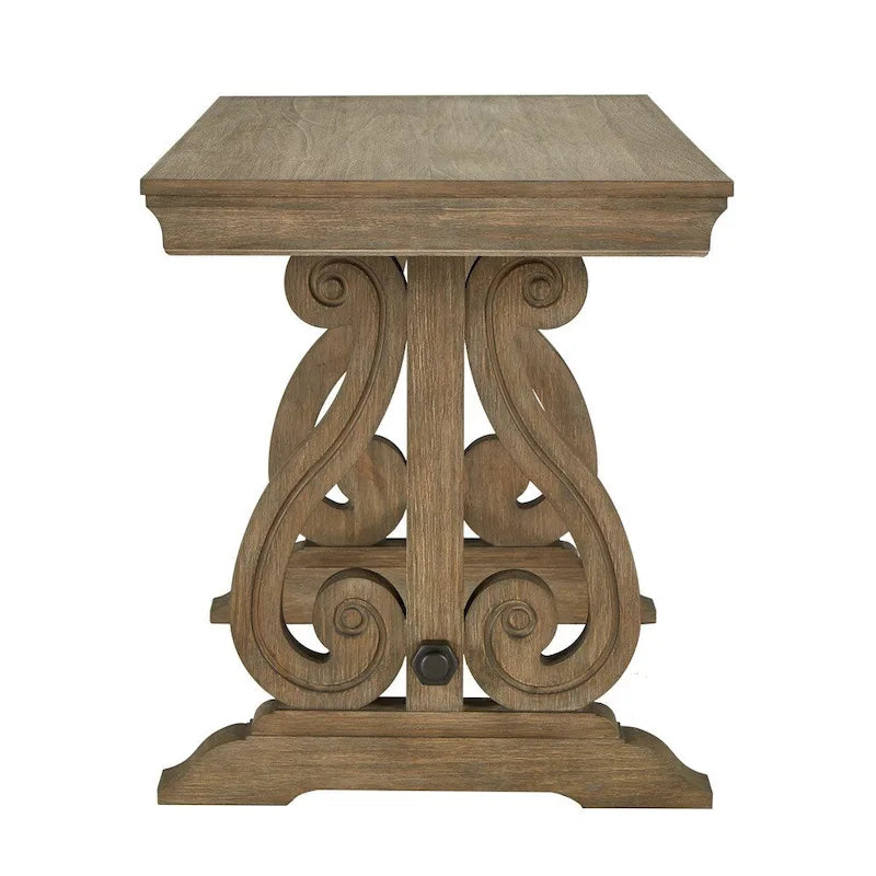 Gannon Wire Brushed Wood Oak Finish 1-Drawer Writing Desk by iNSPIRE Q Artisan
