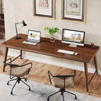 Secretária 78,7 Wood Extra Longa, Secretária Grande para Computador para 2 Pessoas